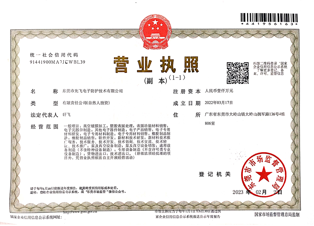 東莞市先飛電子防護(hù)技術(shù)有限公司